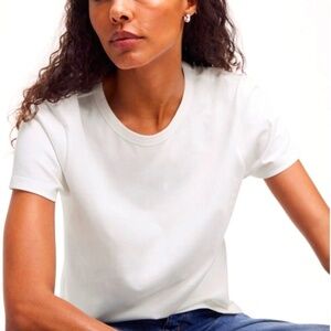 #015 NWOT Madewell Crew Neck Tee; Color White; Size M; MSRP $42